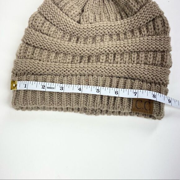 C.C knit beanie hat brown - Picture 3 of 5